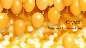  Presentation with birthday celebration - Slide deck featuring balloons-background-baner-for-birthday background and a gold colored foreground