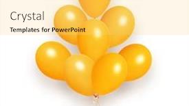  Presentation with anniversary - PPT theme featuring balloons-background-baner-for-birthday background and a yellow colored foreground