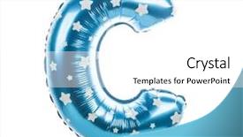  Presentation with stars blue silver - Beautiful presentation theme featuring balloons blue white silver - balloon font with stars part backdrop and a white colored foreground