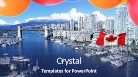  Presentation with vancouver city - Slide deck enhanced with canada's 150 birthday background and a ocean colored foreground