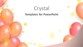  Presentation with confetti - Colorful presentation design enhanced with balloons-confetti-and-ribbons-celebration backdrop and a white colored foreground