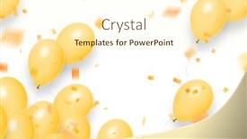  Presentation with confetti - Audience pleasing presentation design consisting of balloons-confetti-and-ribbons-celebration backdrop and a cream colored foreground