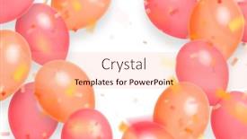  Presentation with confetti - Amazing presentation design having balloons-confetti-and-ribbons-celebration backdrop and a lemonade colored foreground