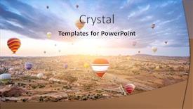  Presentation with cappadocia - Audience pleasing theme consisting of balloons-flying-in-sky-over backdrop and a light blue colored foreground