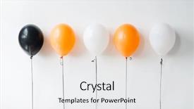  Presentation with birthday party gold black - Colorful theme enhanced with balloons for halloween or birthday backdrop and a white colored foreground