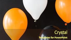  Presentation with birthday party - Amazing PPT theme having balloons for halloween or birthday backdrop and a  colored foreground