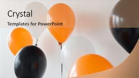  Presentation with birthday party - Presentation featuring balloons for halloween or birthday background and a  colored foreground