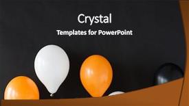  Presentation with birthday party - Cool new presentation design with balloons for halloween or birthday backdrop and a  colored foreground