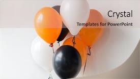  Presentation with birthday party - PPT layouts featuring balloons for halloween or birthday background and a  colored foreground