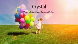  Presentation with summer party - Colorful slide set enhanced with balloons for the birthday backdrop and a lemonade colored foreground