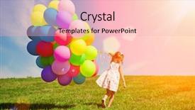  Presentation with summer party - Beautiful presentation design featuring balloons for the birthday backdrop and a lemonade colored foreground