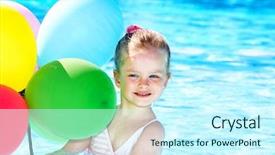  Presentation with swimming - PPT layouts with balloons in swimming pool background and a cool aqua colored foreground