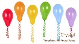  Presentation with balloon - Slides having balloons isolated on white background and a cream colored foreground