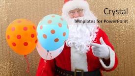  Presentation with helium - Beautiful presentation theme featuring balloons merry christmas balloons helium backdrop and a coral colored foreground