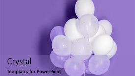  Presentation with birthday party - Slide set having balloons on ultra violet background background and a light blue colored foreground