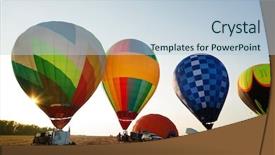  Presentation with mushroom fly agaricus - Slide set with balloons start fly on fields background and a lemonade colored foreground