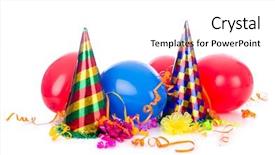  Presentation with party items on green - Theme having party items on the white background and a white colored foreground