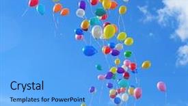  Presentation with balloons - PPT theme consisting of balloons background and a light blue colored foreground