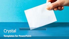  Presentation with european parliament - Presentation featuring ballots - european union parliament election concept background and a teal colored foreground