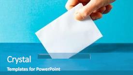  Presentation with european parliament - Cool new presentation design with ballots - european union parliament election concept backdrop and a teal colored foreground