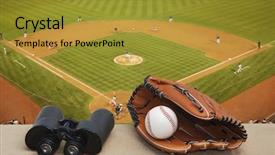  Presentation with baseball diamond - Audience pleasing presentation theme consisting of religious crucifiction - statue of christ in italian backdrop and a wine colored foreground