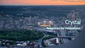  Presentation with boston - Cool new presentation theme with baseball stadium - boston aerial view at sunset backdrop and a ocean colored foreground