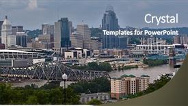  Presentation with cincinnati - Cool new presentation theme with cincinnati riverfront shot from covington backdrop and a seafoam green colored foreground