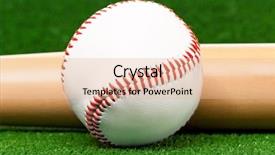  Presentation with softball - Colorful slide deck enhanced with wooden bat and baseball backdrop and a lemonade colored foreground