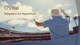  Presentation with mlb baseball game ball - PPT layouts with cheering at a baseball background and a cream colored foreground