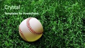  Presentation with baseball - Beautiful presentation featuring young woman in blue dress talking in megaphone backdrop and a light gray colored foreground