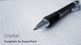  Presentation with ballpen - Slides featuring ballpen-lying-on-graph-paper background and a light gray colored foreground