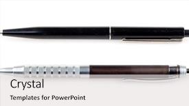  Presentation with old fashion pen rizal - PPT theme having ballpoint pen and pencil background and a light gray colored foreground