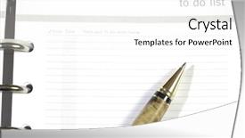  Presentation with diary - Slide deck enhanced with ballpoint pen laying on a to-do list page in a diary background and a white colored foreground