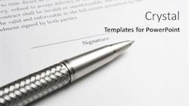  Presentation with contract - Beautiful slides featuring ballpoint-pen-with-contract backdrop and a white colored foreground