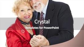  Presentation with couple dance - Amazing PPT theme having ballroom dance - beautiful senior couple in love backdrop and a dark gray colored foreground