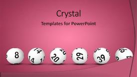  Presentation with lottery - Beautiful presentation theme featuring balls against red and white backdrop and a coral colored foreground