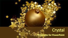  Presentation with christmas black - Beautiful PPT theme featuring balls and decorations on black backdrop and a tawny brown colored foreground