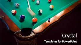  Presentation with billiard - PPT layouts with balls and the cue background and a black colored foreground