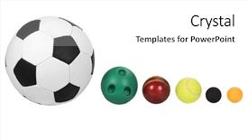  Presentation with order - Audience pleasing slides consisting of sport media - balls arranged in descending order backdrop and a white colored foreground