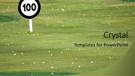  Presentation with yard sign - Colorful slides enhanced with balls at a driving range backdrop and a yellow colored foreground