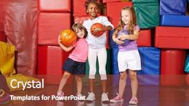  Presentation with kids gym - Beautiful presentation featuring balls in a gym backdrop and a tawny brown colored foreground