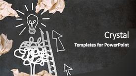  Presentation with light bulb - Amazing presentation theme having balls in front of blackboard backdrop and a dark gray colored foreground