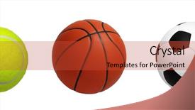  Presentation with sports balls - Amazing presentation theme having balls isolated on a white backdrop and a red colored foreground