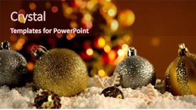  Presentation with white snow - Colorful slides enhanced with balls lying in the snow backdrop and a wine colored foreground