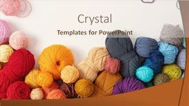  Presentation with wool - Beautiful PPT theme featuring balls-of-wool-in-various backdrop and a cream colored foreground