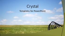  Presentation with golf driving range - Cool new presentation theme with balls on a driving range backdrop and a light blue colored foreground