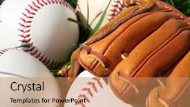  Presentation with baseball field - Beautiful presentation featuring balls on a field backdrop and a coral colored foreground