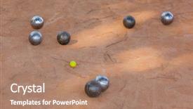  Presentation with sport - Beautiful theme featuring balls on the ground - sport backdrop and a coral colored foreground