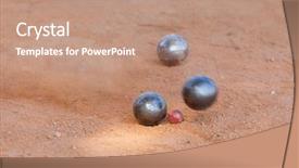  Presentation with sport - Amazing slide deck having balls on the ground - sport backdrop and a coral colored foreground