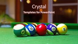  Presentation with billiard - Cool new presentation design with balls on the pool table backdrop and a wine colored foreground